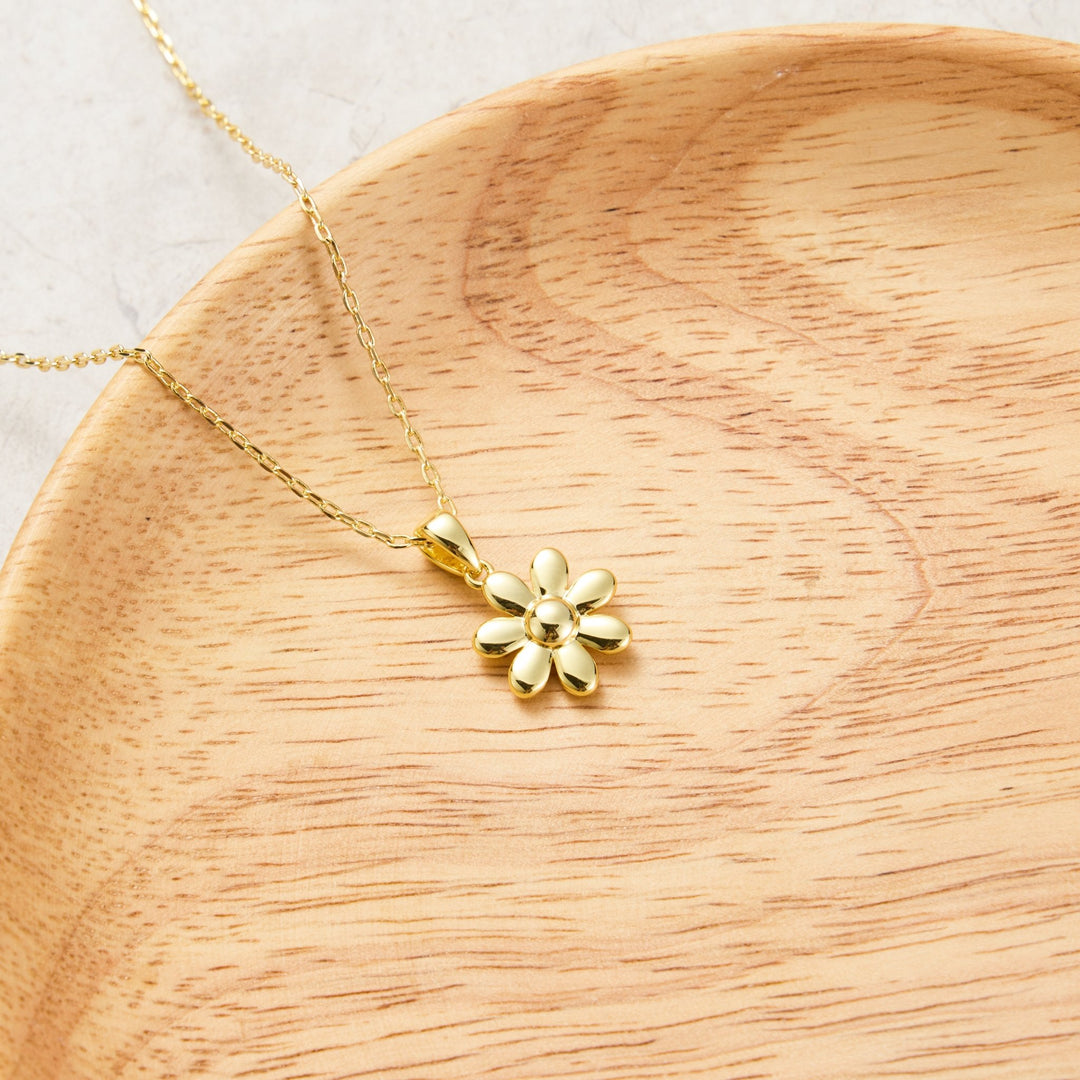 Gold Plated Daisy Necklace - Philip Jones Jewellery