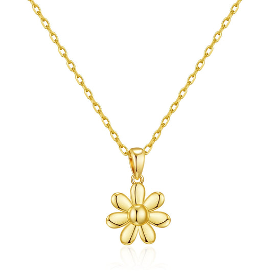 Gold Plated Daisy Necklace - Philip Jones Jewellery
