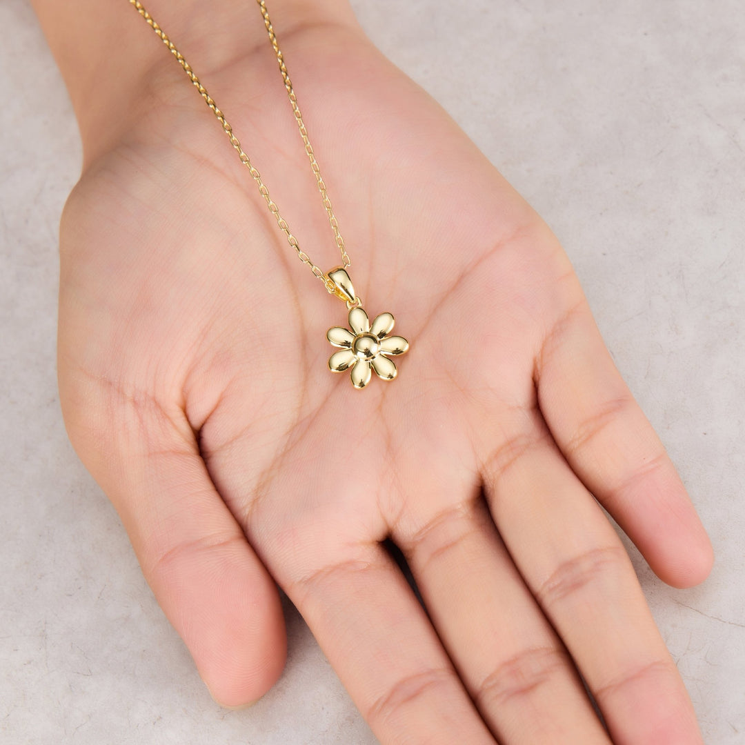Gold Plated Daisy Necklace - Philip Jones Jewellery