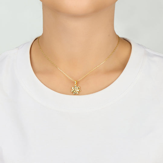 Gold Plated Daisy Necklace - Philip Jones Jewellery