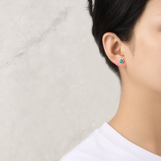 Gold Plated December (Blue Topaz) Birthstone Earrings Created with Zircondia® Crystals - Philip Jones Jewellery