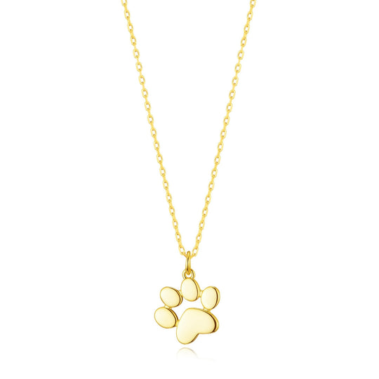 Gold Plated Dog Paw Necklace - Philip Jones Jewellery