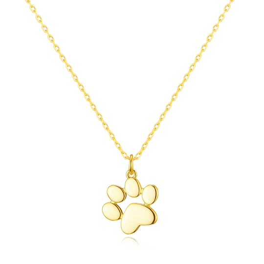 Gold Plated Dog Paw Necklace - Philip Jones Jewellery