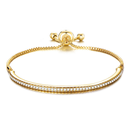 Gold Plated Friendship Bracelet Created with Zircondia® Crystals - Philip Jones Jewellery