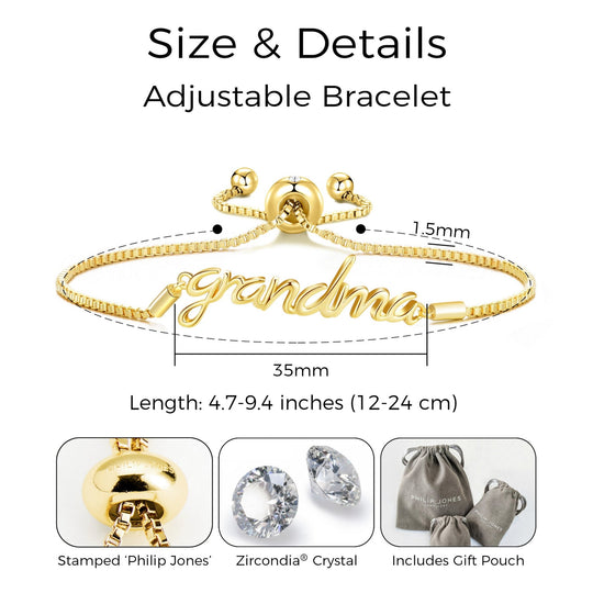 Gold Plated Grandma Bracelet Created with Zircondia® Crystals - Philip Jones Jewellery