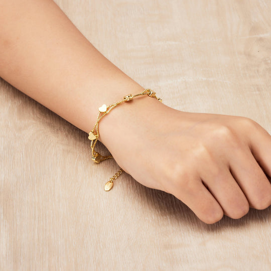 Gold Plated Heart Bracelet - Philip Jones Jewellery