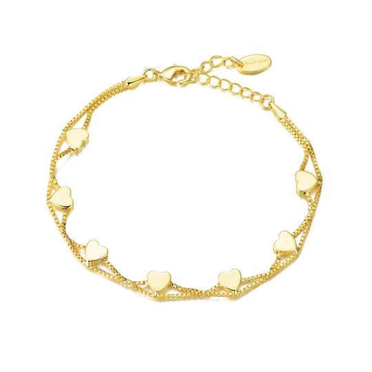 Gold Plated Heart Bracelet - Philip Jones Jewellery