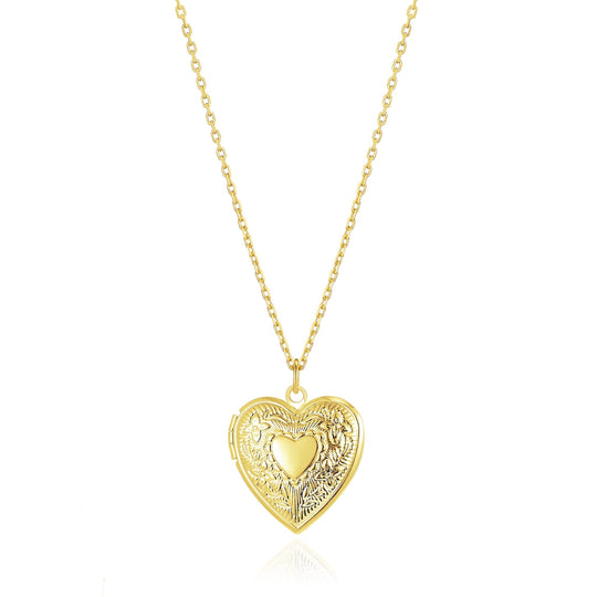 Gold Plated Heart Locket - Philip Jones Jewellery