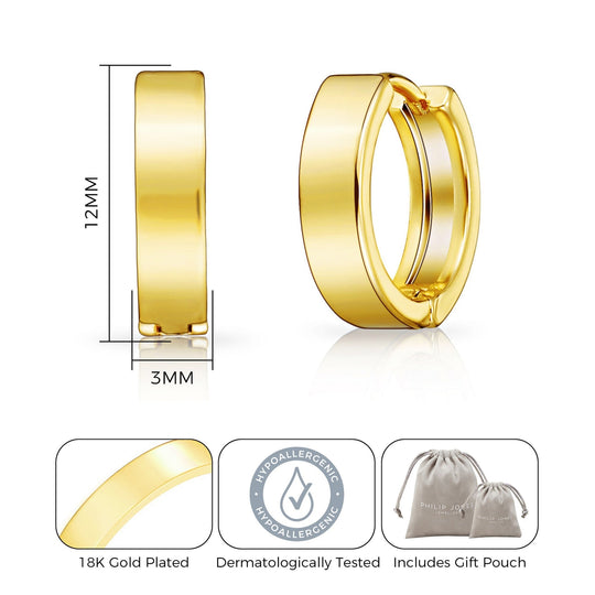 Gold Plated Huggie Earrings - Philip Jones Jewellery