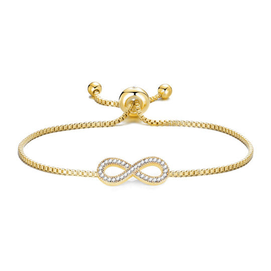 Gold Plated I Couldn't Say I Do Without You Infinity Friendship Bracelet with Zircondia® Crystals - Philip Jones Jewellery