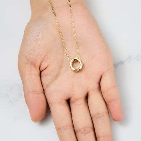 Gold Plated Initial Necklace Letter O Created with Zircondia® Crystals - Philip Jones Jewellery