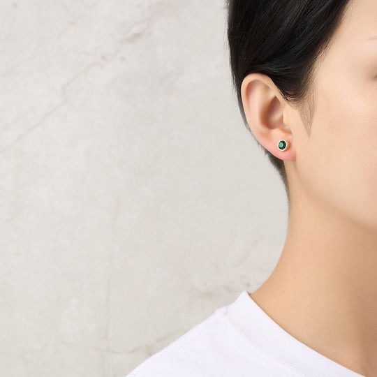 Gold Plated May (Emerald) Birthstone Necklace & Earrings Set Created with Zircondia® Crystals - Philip Jones Jewellery