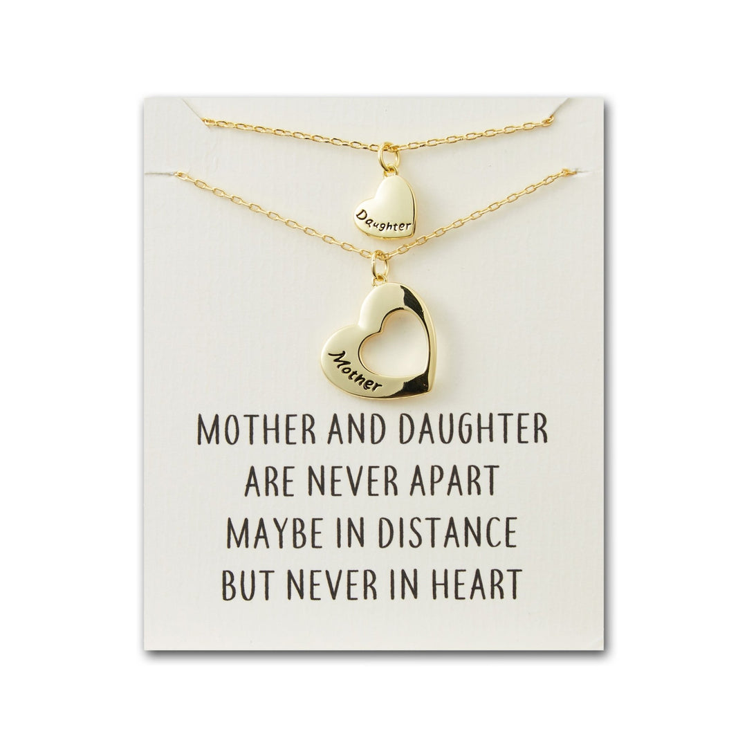 Gold Plated Mother and Daughter Necklace Set with Quote Card - Philip Jones Jewellery
