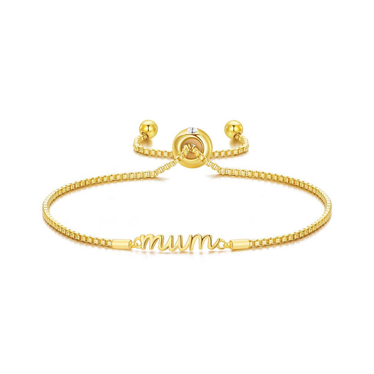 Gold Plated Mum Bracelet Created with Zircondia® Crystals - Philip Jones Jewellery