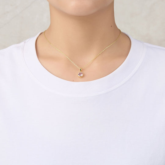 Gold Plated October (Tourmaline) Birthstone Necklace & Earrings Set Created with Zircondia® Crystals - Philip Jones Jewellery