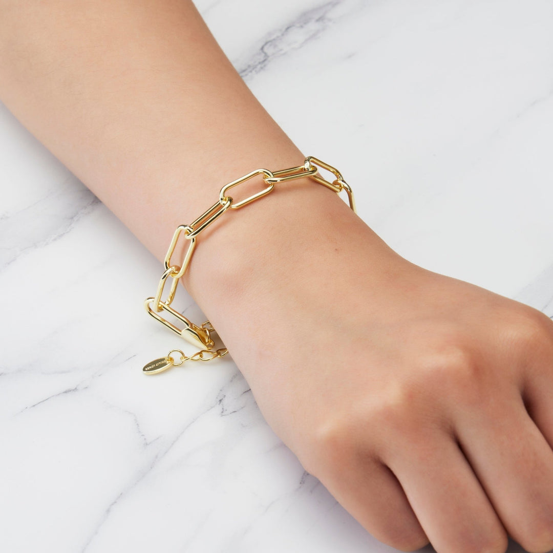 Gold Plated Paperclip Bracelet - Philip Jones Jewellery