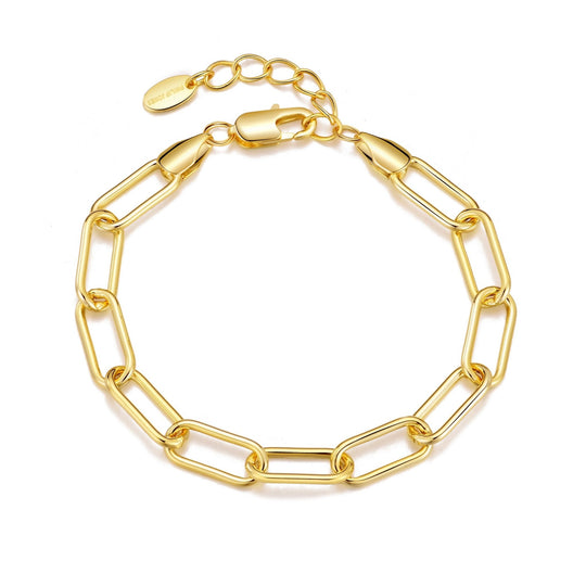 Gold Plated Paperclip Bracelet - Philip Jones Jewellery