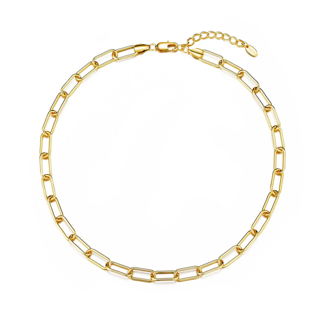 Gold Plated Paperclip Necklace - Philip Jones Jewellery