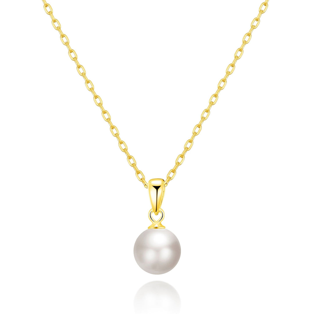 Gold Plated Shell Pearl Necklace - Philip Jones Jewellery