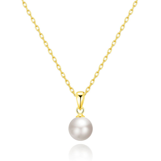 Gold Plated Shell Pearl Necklace - Philip Jones Jewellery