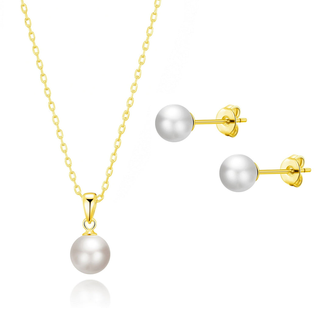 Gold Plated Shell Pearl Set - Philip Jones Jewellery