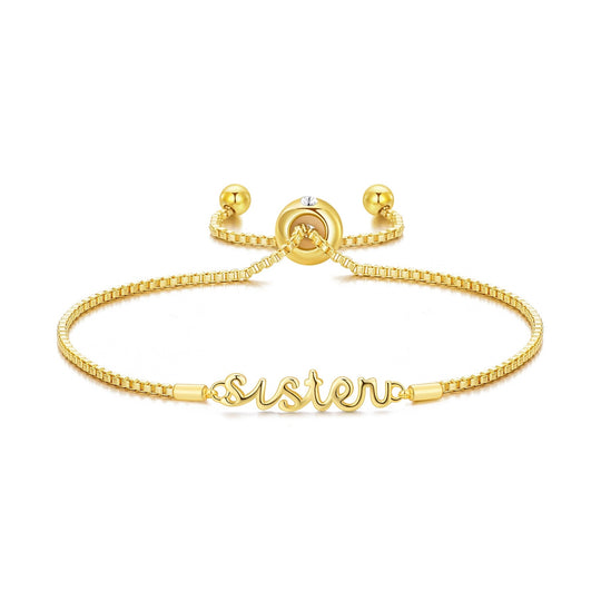 Gold Plated Sister Bracelet Created with Zircondia® Crystals - Philip Jones Jewellery