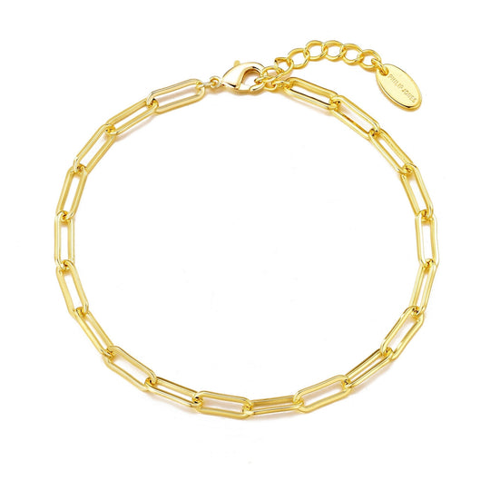 Gold Plated Small Link Paperclip Bracelet - Philip Jones Jewellery