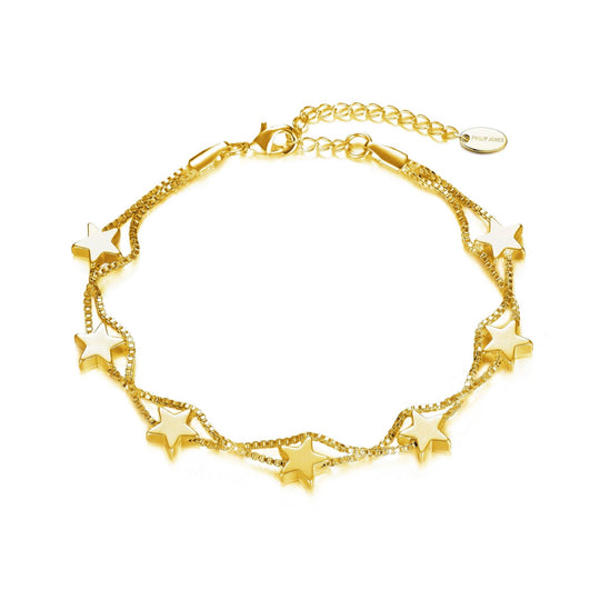Gold Plated Star Bracelet - Philip Jones Jewellery