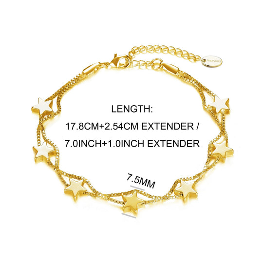 Gold Plated Star Bracelet - Philip Jones Jewellery