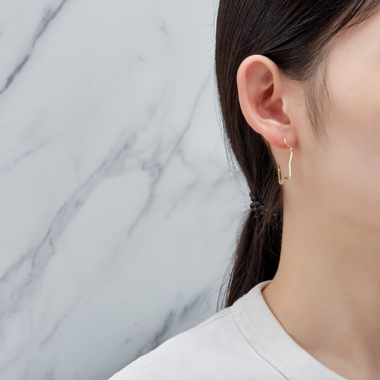 Gold Plated Star Hoop Earrings - Philip Jones Jewellery