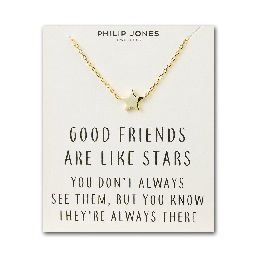 Gold Plated Star Necklace with Quote Card - Philip Jones Jewellery