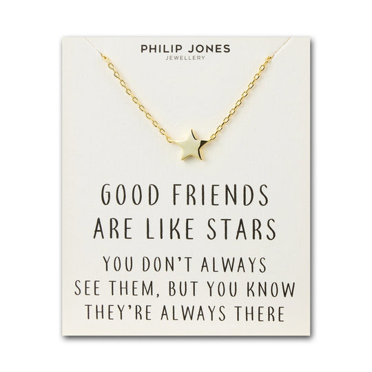 Gold Plated Star Necklace with Quote Card - Philip Jones Jewellery