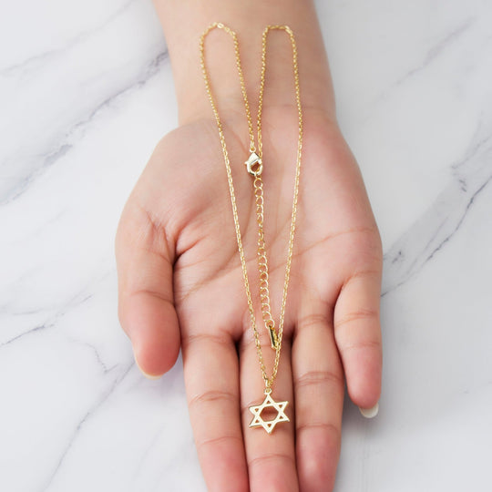 Gold Plated Star of David Necklace - Philip Jones Jewellery