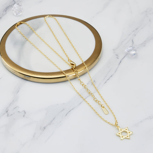 Gold Plated Star of David Necklace - Philip Jones Jewellery