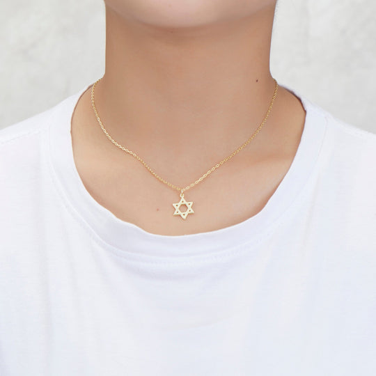 Gold Plated Star of David Necklace - Philip Jones Jewellery