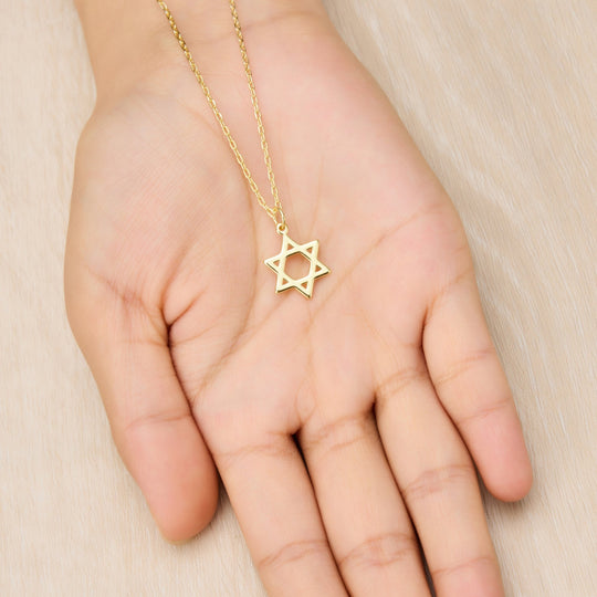 Gold Plated Star of David Necklace - Philip Jones Jewellery