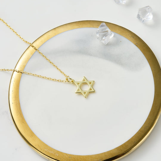 Gold Plated Star of David Necklace - Philip Jones Jewellery