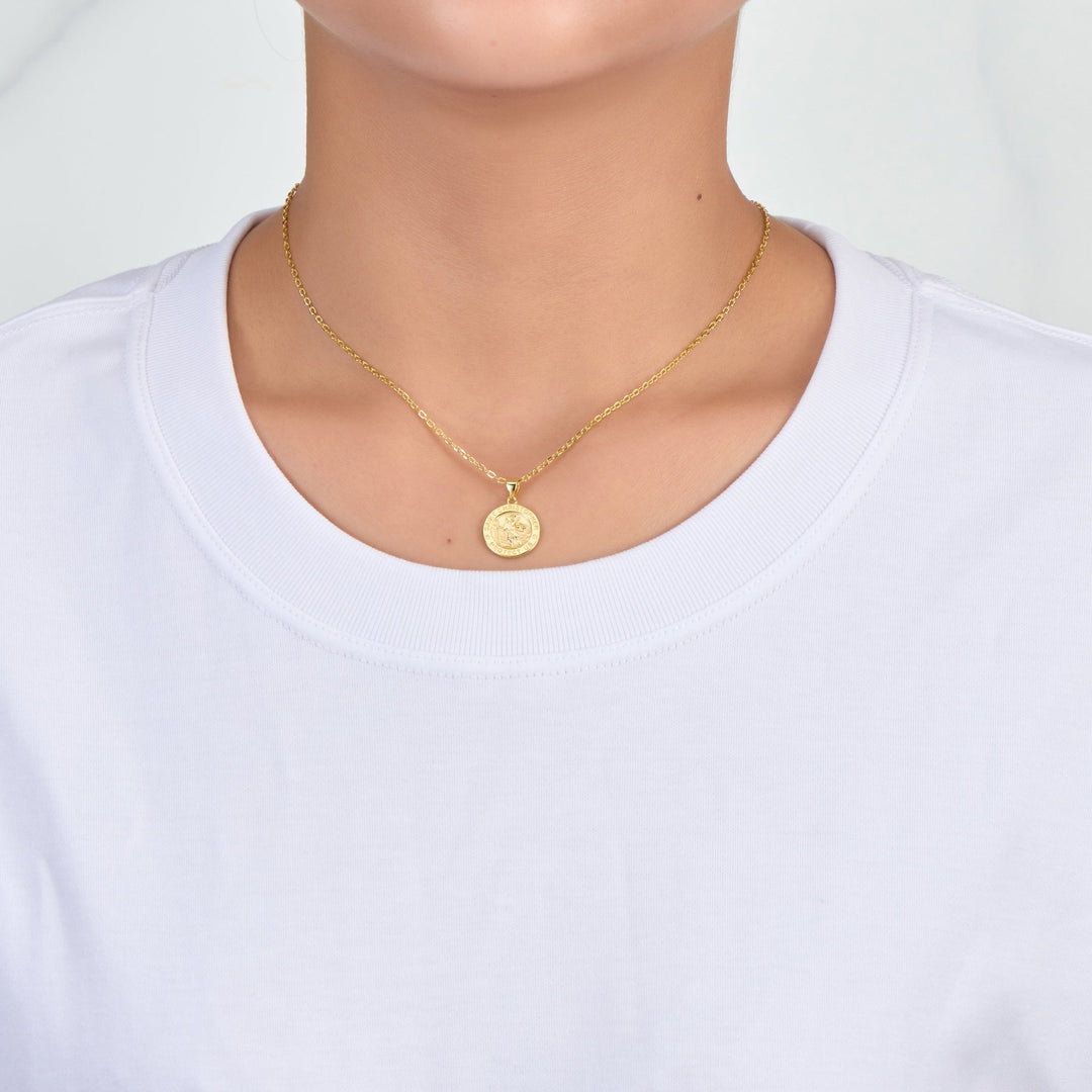 Gold Plated Sterling Silver St Christopher Necklace - Philip Jones Jewellery