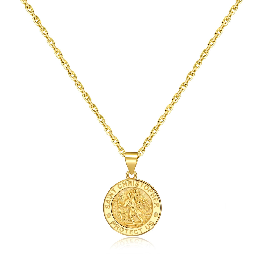 Gold Plated Sterling Silver St Christopher Necklace - Philip Jones Jewellery