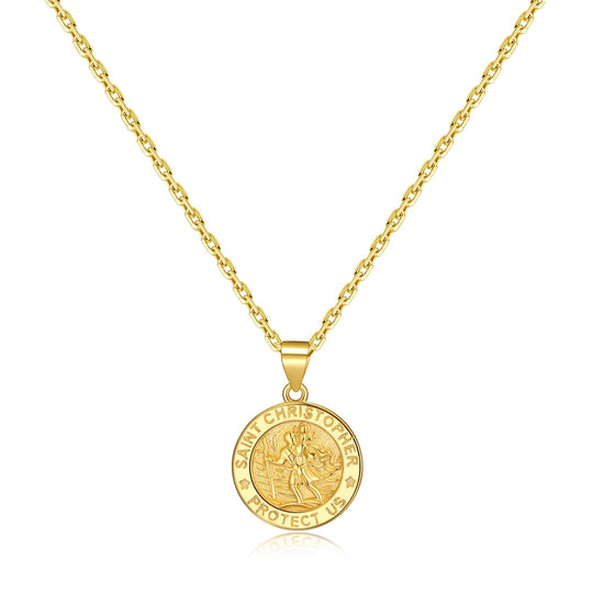 Gold Plated Sterling Silver St Christopher Necklace - Philip Jones Jewellery