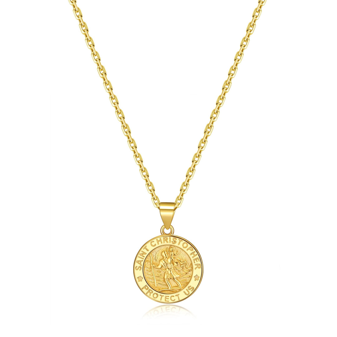 Gold Plated Sterling Silver St Christopher Necklace - Philip Jones Jewellery