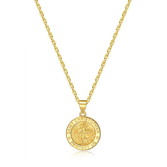 Gold Plated Sterling Silver St Christopher Necklace - Philip Jones Jewellery