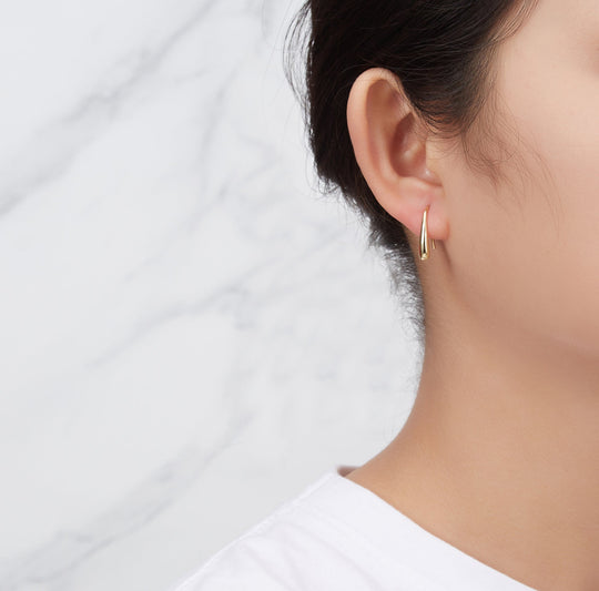 Gold Plated Sterling Silver Teardrop Earrings - Philip Jones Jewellery