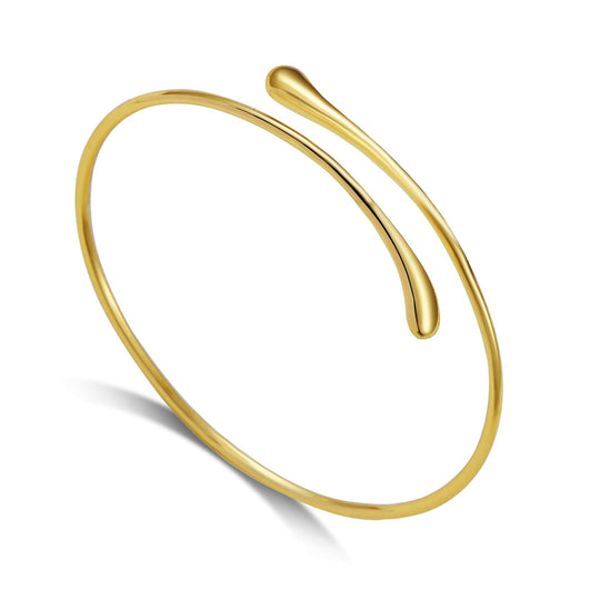 Gold Plated Teardrop Bangle - Philip Jones Jewellery