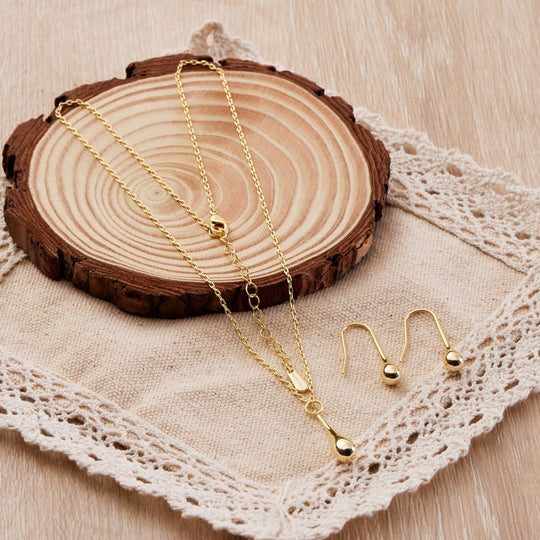 Gold Plated Teardrop Set - Philip Jones Jewellery