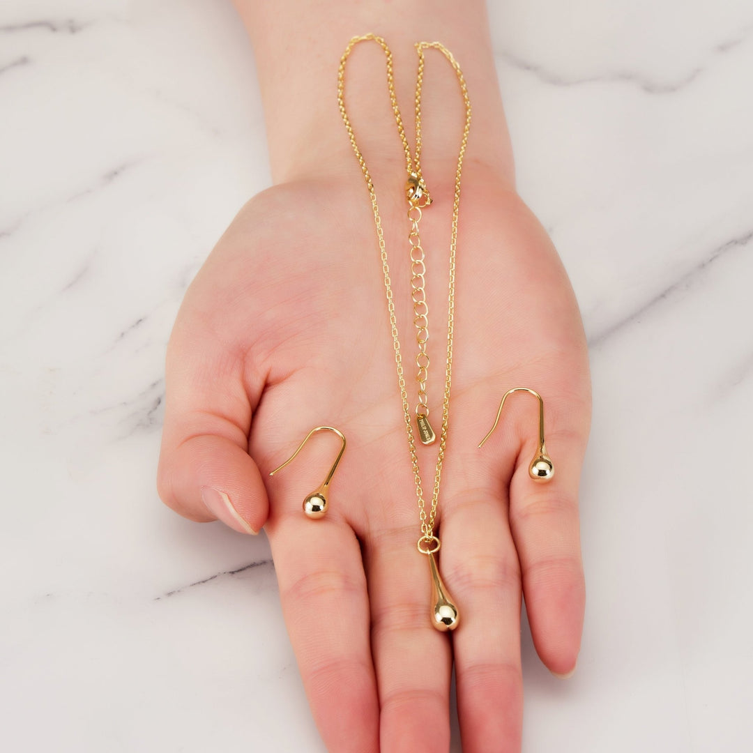 Gold Plated Teardrop Set - Philip Jones Jewellery