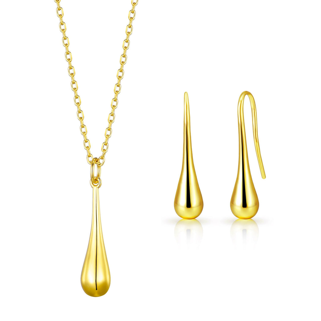 Gold Plated Teardrop Set - Philip Jones Jewellery