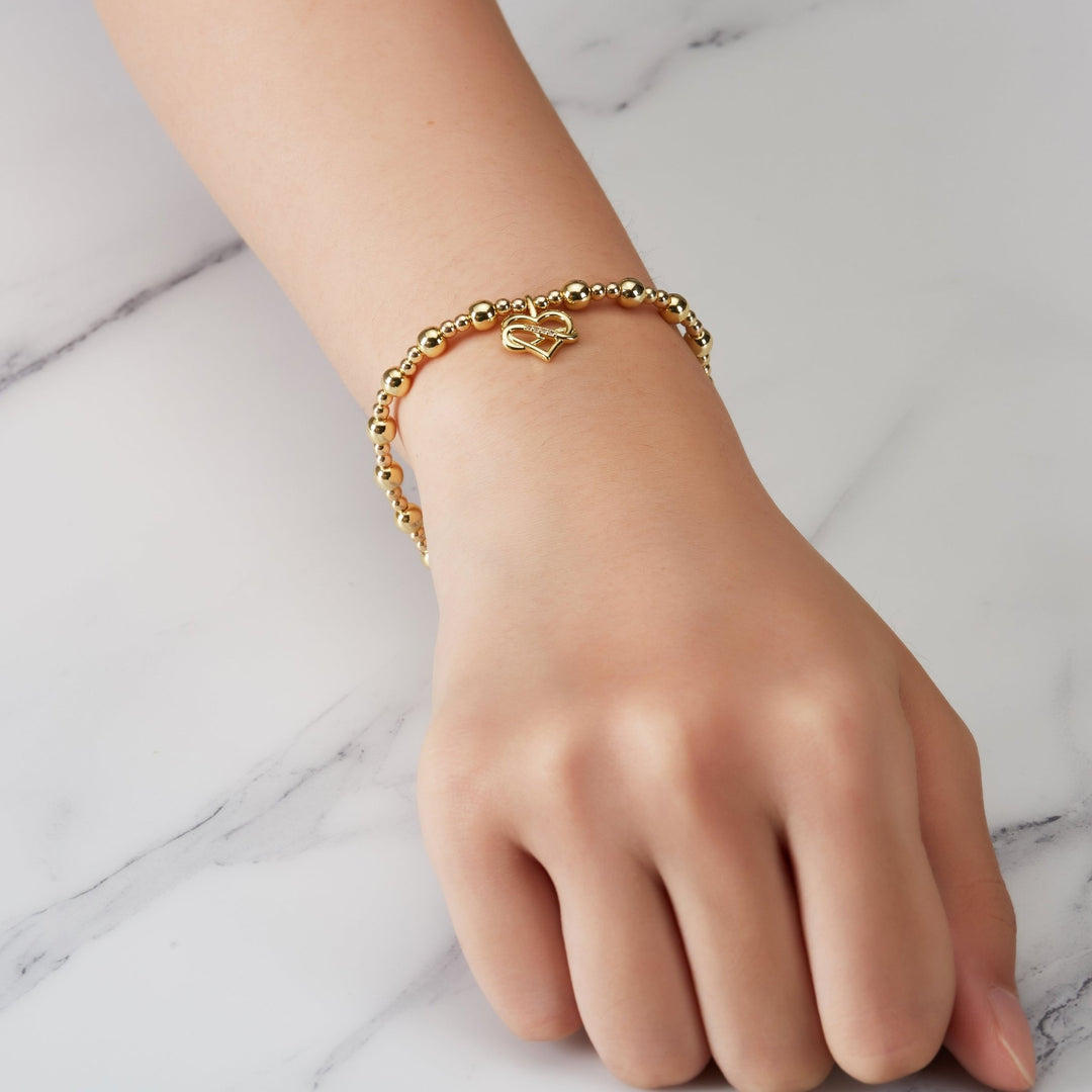 Gold Plated True Friendship Quote Stretch Bracelet with Gift Box - Philip Jones Jewellery