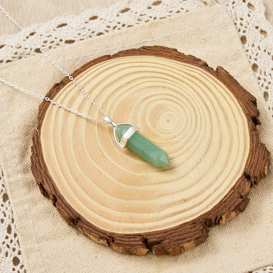 Green Aventurine Genuine Gemstone Necklace - Philip Jones Jewellery