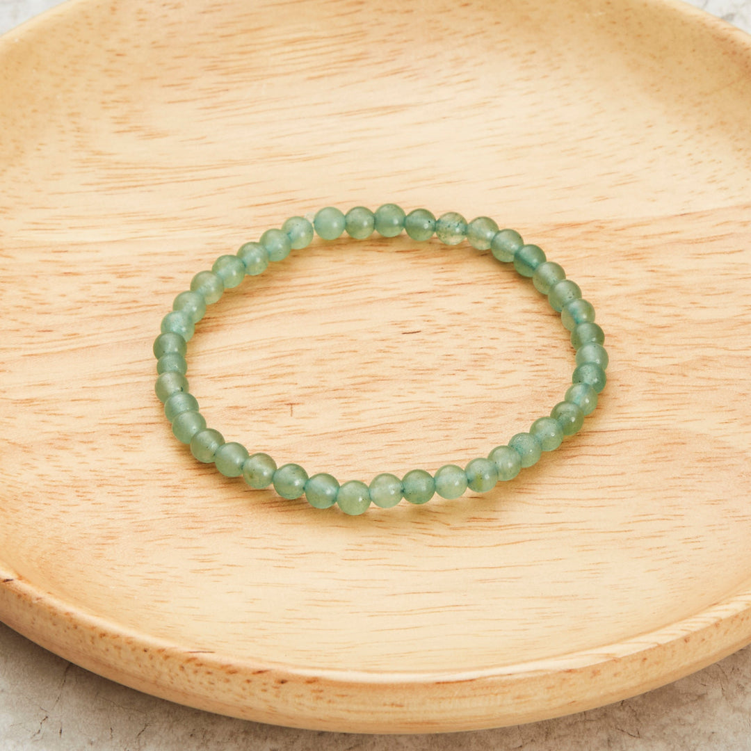 Green Aventurine Mini Beaded Gemstone Stretch Bracelet - Philip Jones Jewellery